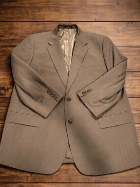 Joseph & Feiss Blazer Mens 48S Lambs WOOL Brown Plaid Suit Jacket Sport Coat